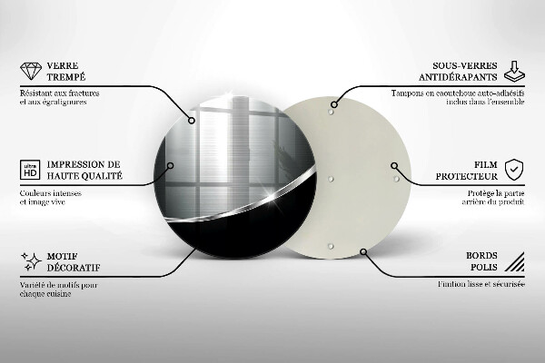 Tábua de vidro Abstração com metal