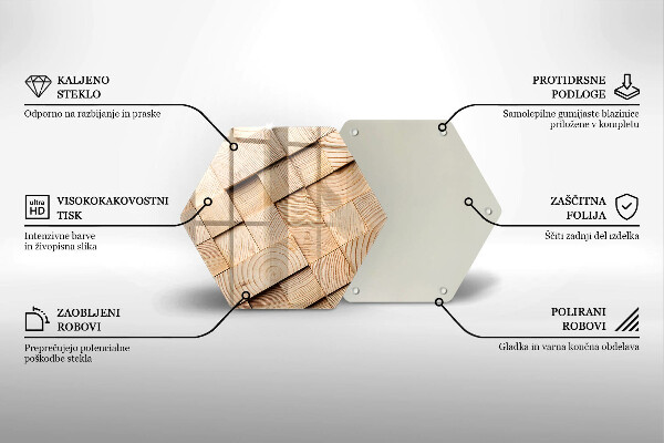 Tábua para cozinha Quadrados de madeira