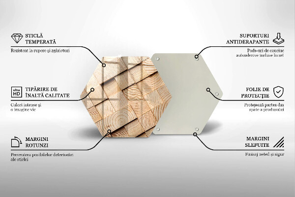 Tábua para cozinha Quadrados de madeira