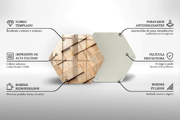 Tábua para cozinha Quadrados de madeira