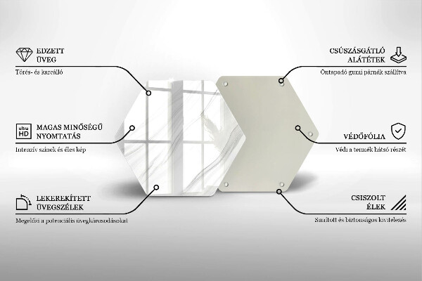 Tábua de cortar de vidro Mármore delicado