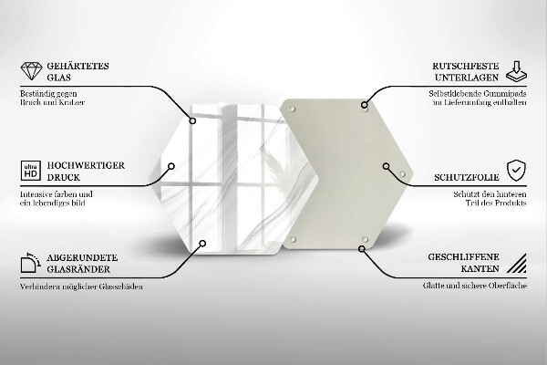 Tábua de cortar de vidro Mármore delicado