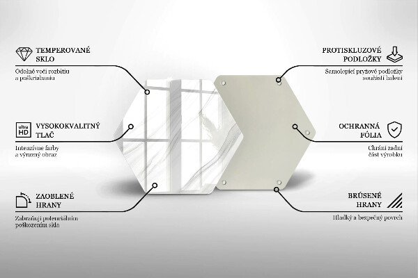 Tábua de cortar de vidro Mármore delicado