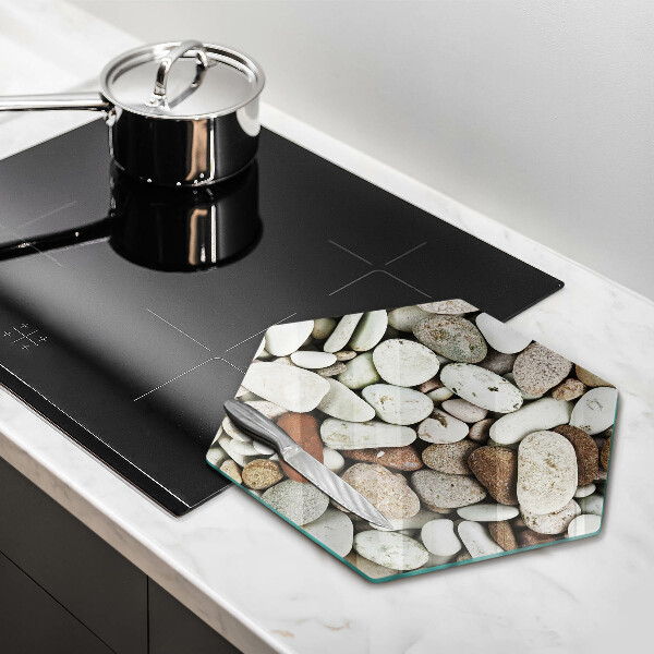 Tábua de vidro Fundo de pequenas pedras