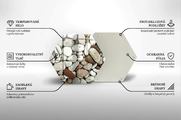 Tábua de vidro Fundo de pequenas pedras