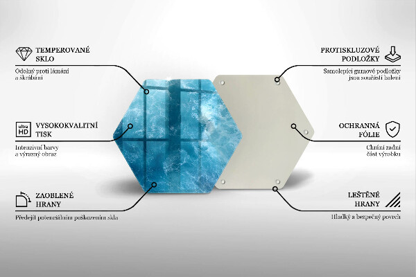 Tábua de cortar de vidro Água azul