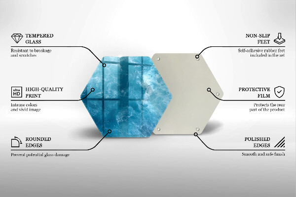 Tábua de cortar de vidro Água azul