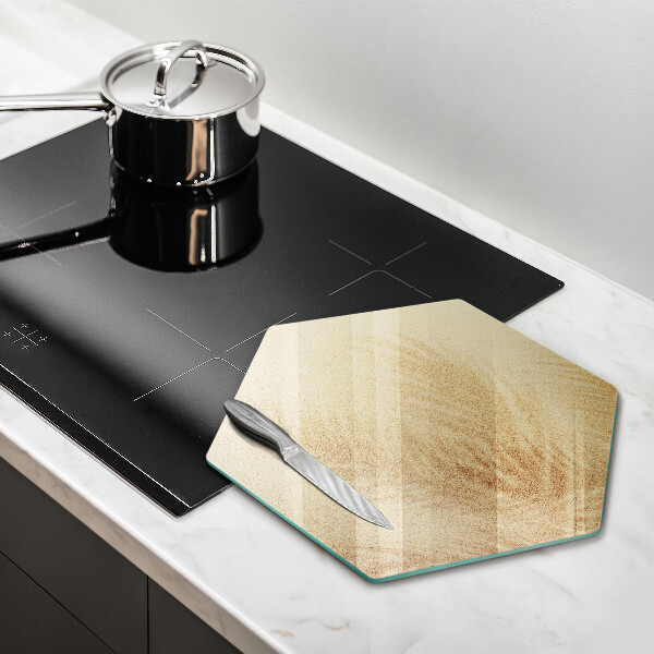 Tábua de corte de vidro Férias na areia da praia