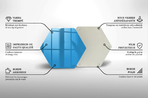 Tábua de vidro Cor azul