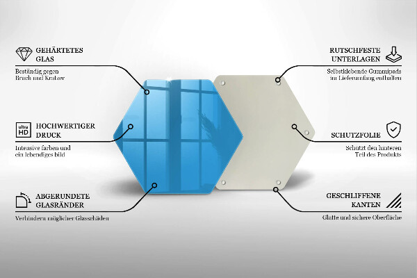 Tábua de vidro Cor azul