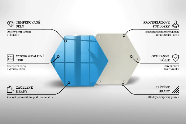 Tábua de vidro Cor azul