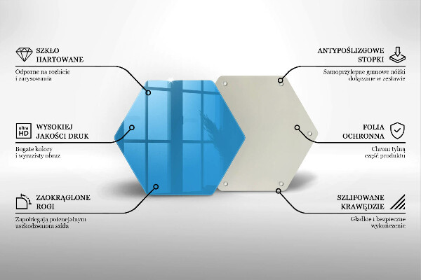 Tábua de vidro Cor azul