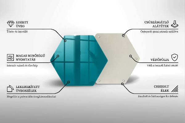 Tábua de corte de vidro Cor turquesa