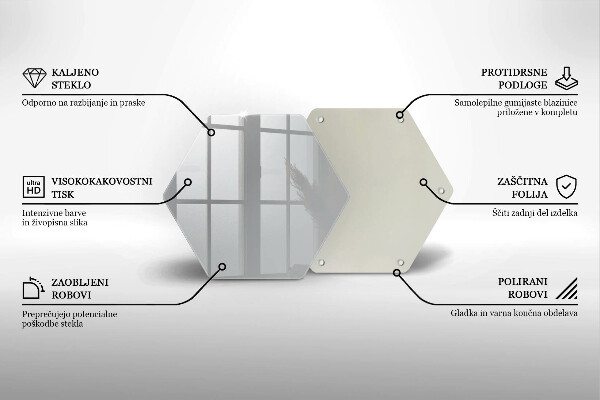 Tábua de vidro Cor cinza