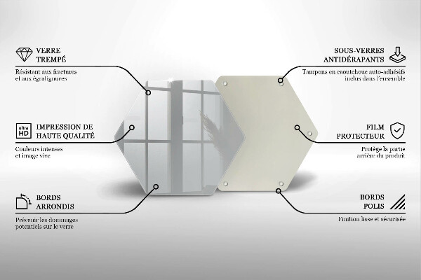 Tábua de vidro Cor cinza