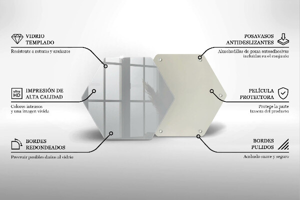 Tábua de vidro Cor cinza