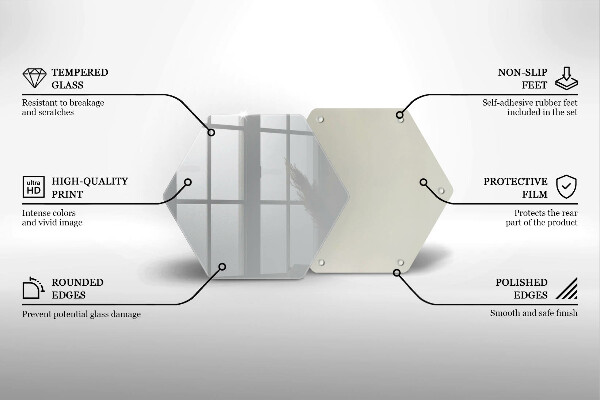 Tábua de vidro Cor cinza