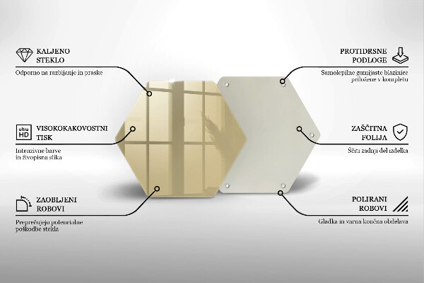 Tábua de corte de vidro Cor bege