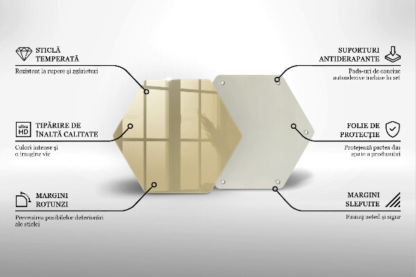 Tábua de corte de vidro Cor bege