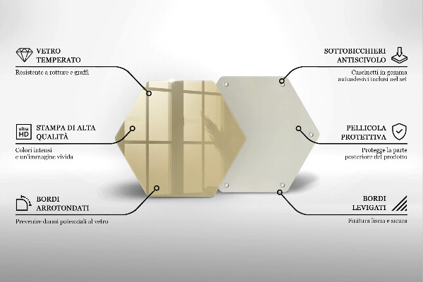 Tábua de corte de vidro Cor bege