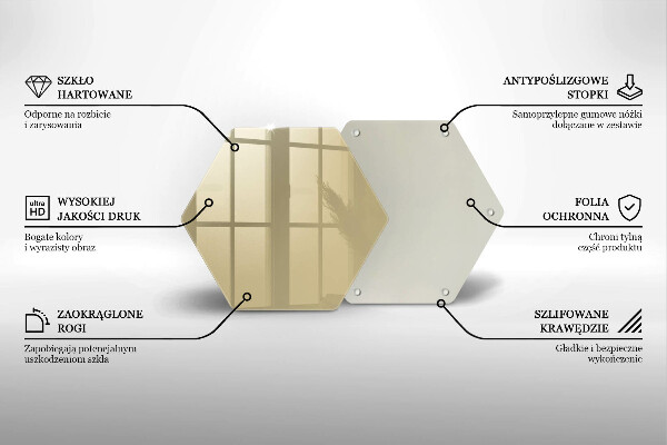 Tábua de corte de vidro Cor bege