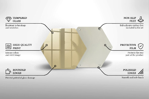Tábua de corte de vidro Cor bege