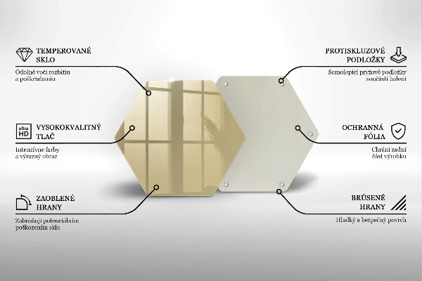 Tábua de corte de vidro Cor bege