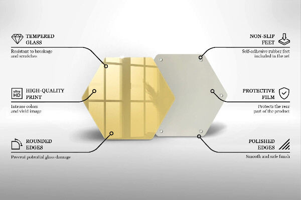 Tábua de cortar de vidro Cor amarela