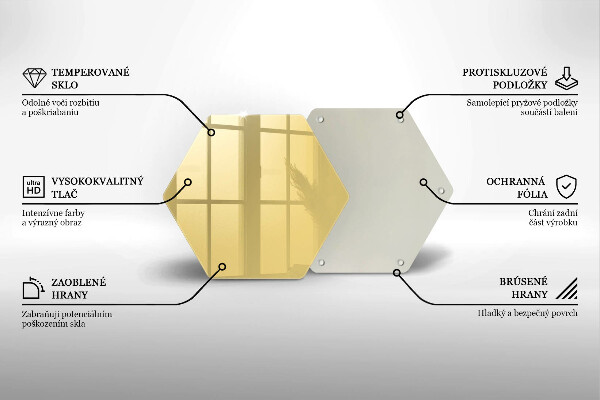 Tábua de cortar de vidro Cor amarela