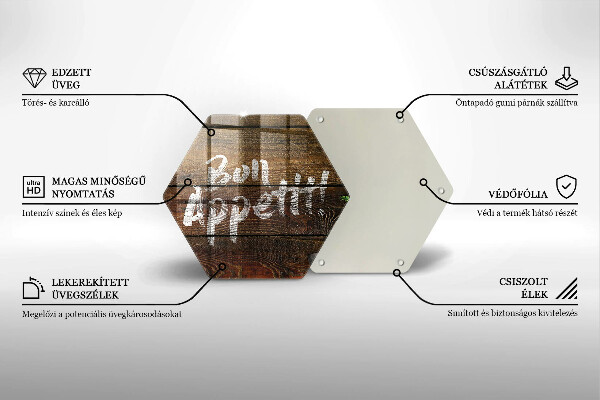 Tábua de corte de vidro Placa de Bon Appetit nos painéis