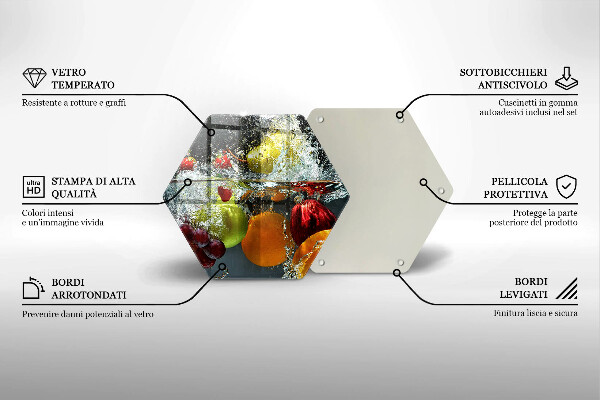 Tábua de cortar alimentos Fruta suculenta na água