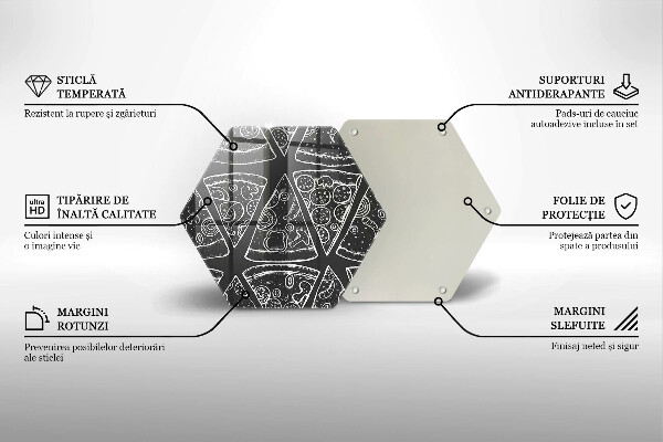 Tábua de corte de vidro Ilustração de pizza