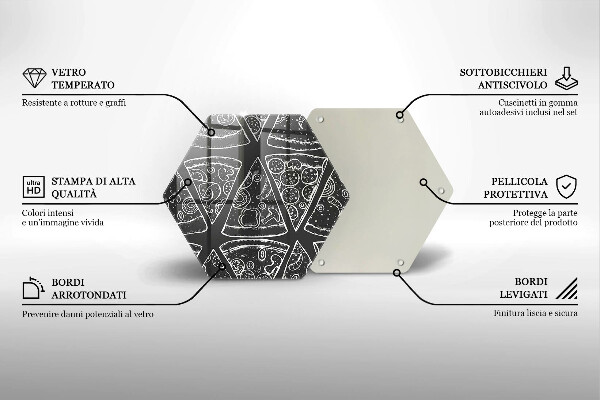 Tábua de corte de vidro Ilustração de pizza