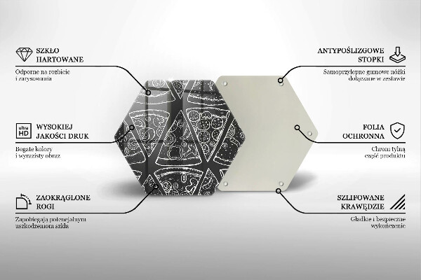 Tábua de corte de vidro Ilustração de pizza