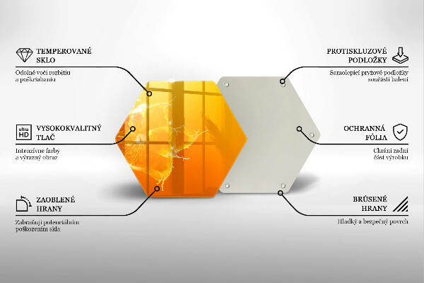 Tábua de cortar de vidro Fruta laranja suculenta