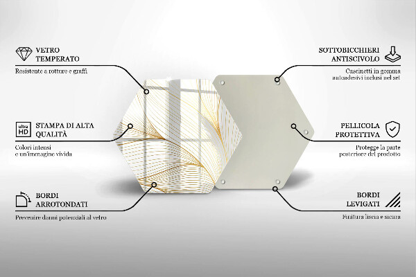Tábua de cortar de vidro Padrão de linha moderno