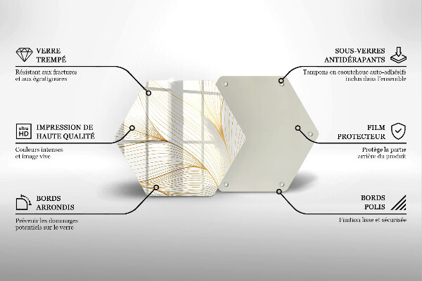 Tábua de cortar de vidro Padrão de linha moderno