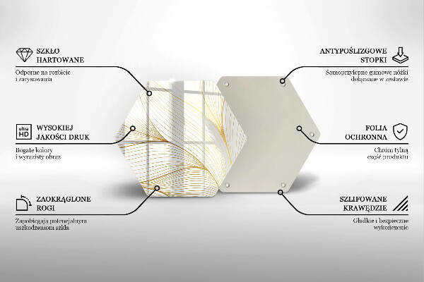 Tábua de cortar de vidro Padrão de linha moderno