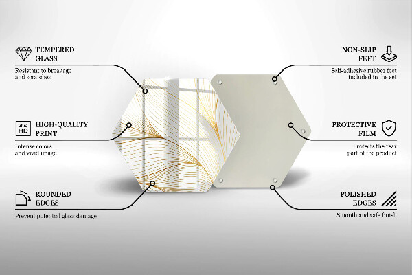 Tábua de cortar de vidro Padrão de linha moderno