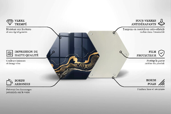 Tábua de cortar Linhas douradas abstratas