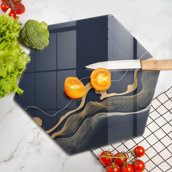 Tábua de cortar Linhas douradas abstratas