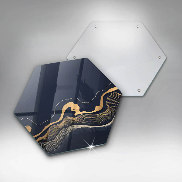 Tábua de cortar Linhas douradas abstratas