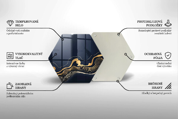 Tábua de cortar Linhas douradas abstratas