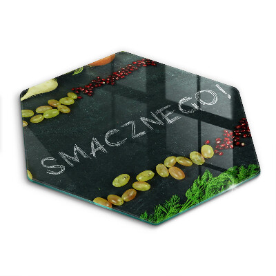 Tábua de vidro A inscrição Bom apetite!