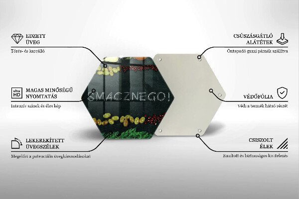 Tábua de vidro A inscrição Bom apetite!
