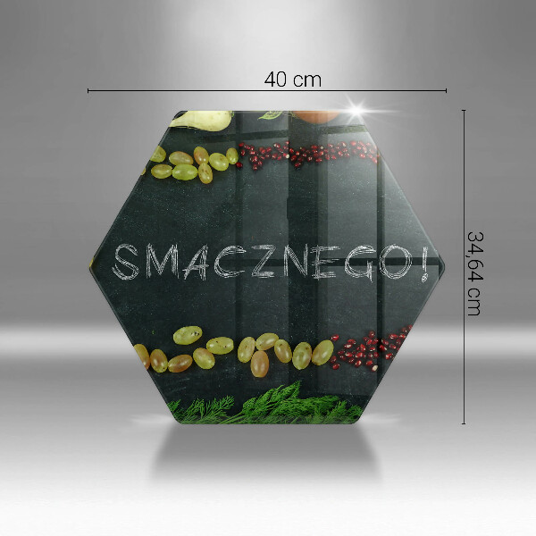 Tábua de vidro A inscrição Bom apetite!