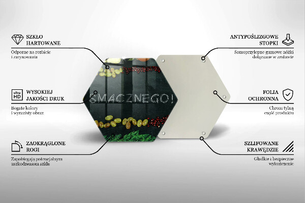 Tábua de vidro A inscrição Bom apetite!