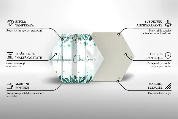 Tábua de vidro Inscrição de Feliz Natal