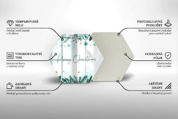 Tábua de vidro Inscrição de Feliz Natal