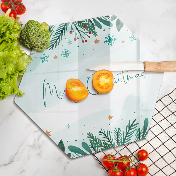 Tábua de vidro Inscrição de Feliz Natal